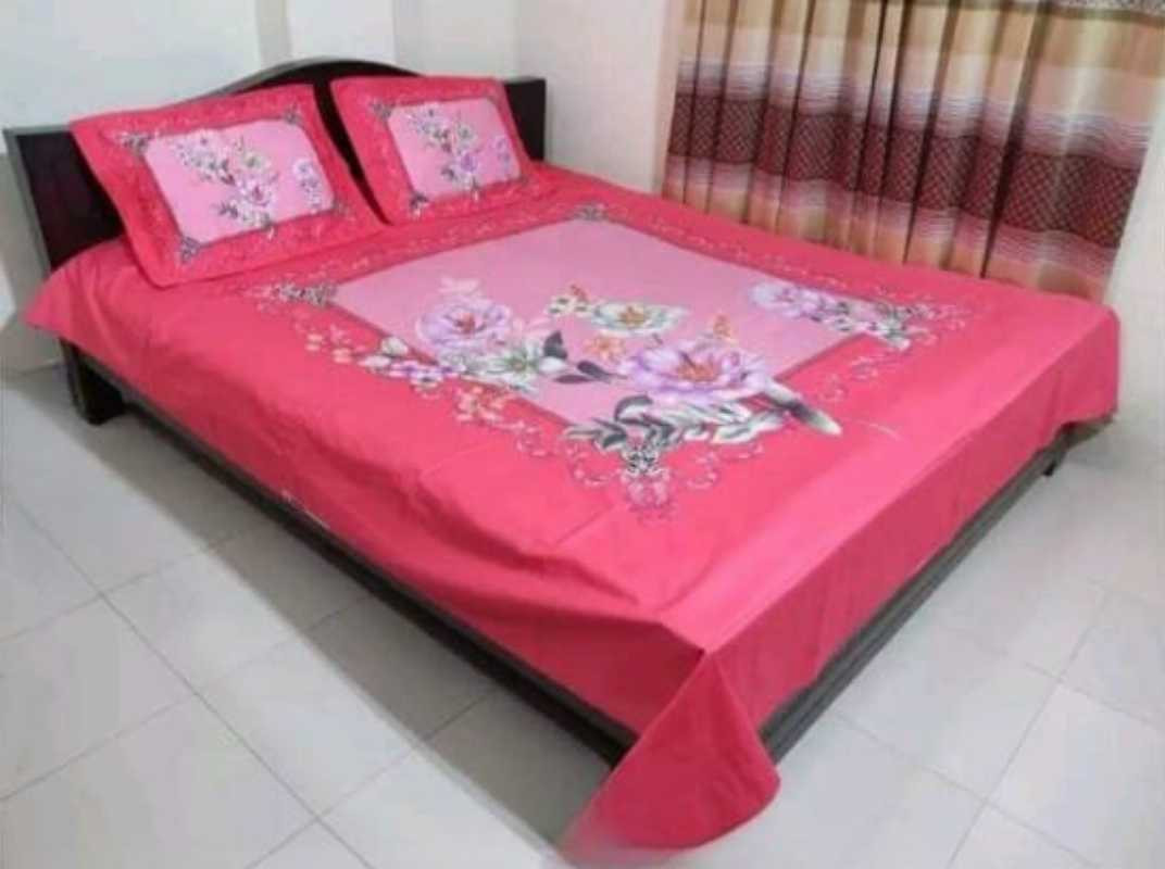 Dark Pink Color King Size Bed Sheet