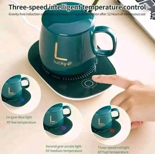 Electric Ceramic Mug Set Cup Heater Coffee Mug Warmer Timer Heating Coaster Smart Thermostatic Heating Pad Hot Plate Hot Milk Coffee Cup Warmer