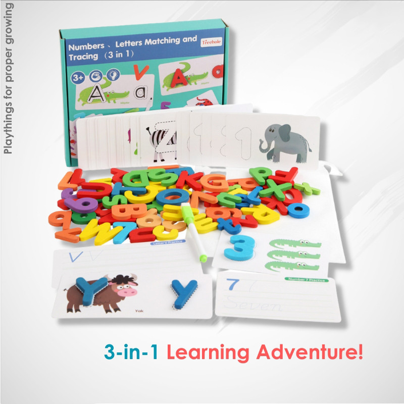 3 in 1 – Numbers, Letters Matching & Tracing