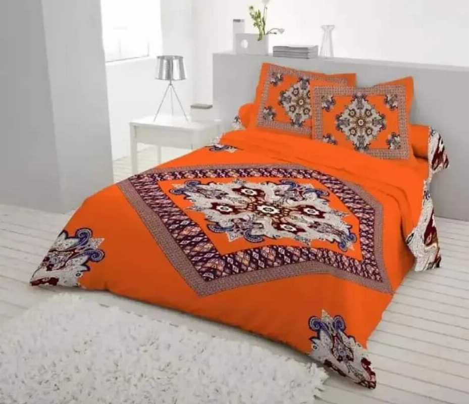 Orange Color King Size Bed Sheet