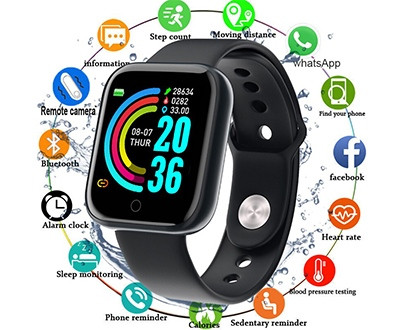 New Gen Y68 Smart Wristband Sports Watches Smart Band Waterproof Smartwatch Android All Compatible Black Color Smart Watch - Smart Watch