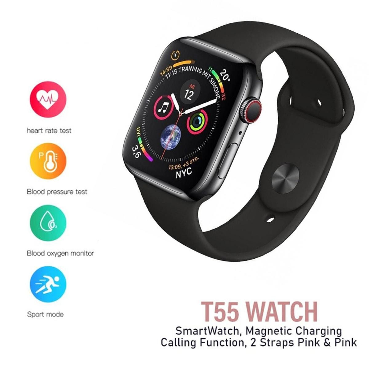 T55 Smart Watch with 2 pair strips