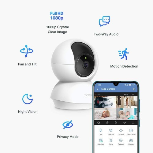 TP-Link Tapo C200 2MP Pan/Tilt Home Security Wi-Fi Camera ( Warranty 1 Year )