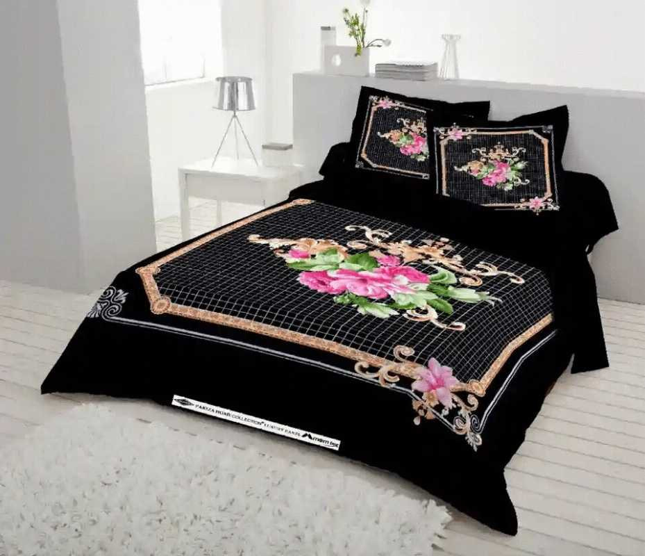 New King Size Bed Sheet Black Color