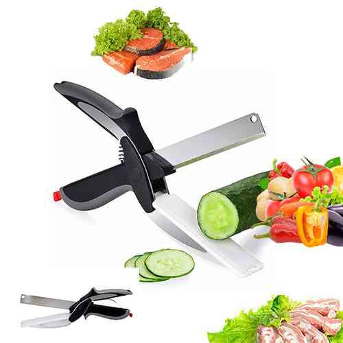 2 in 1 Clever Cutter Kitchen Knife with Cutting Board