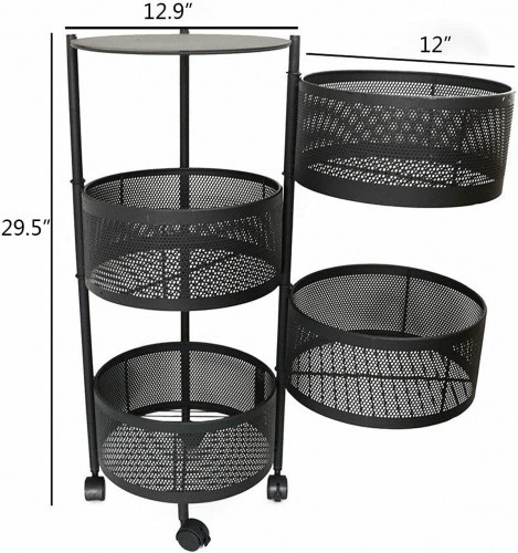 4 Layers Rotating Kitchen Shelf