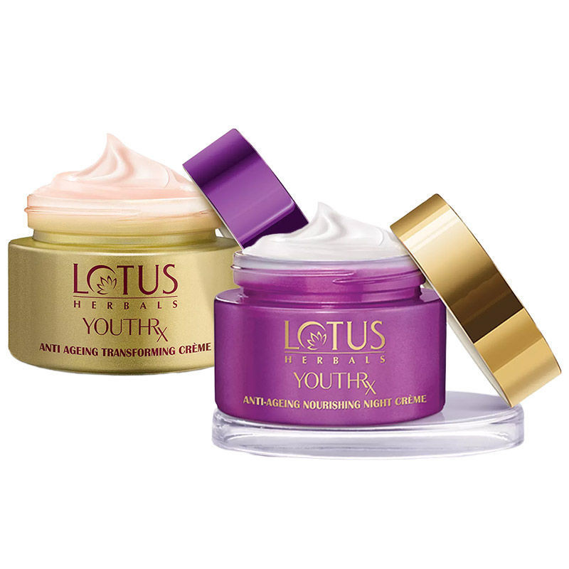 Lotus Herbals YouthRx Anti-Ageing Transforming Day Crème 50gm & Night Crème 50gm Combo Pack Of 2