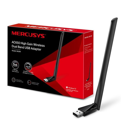 MERCUSYS MU6H AC650 High Gain Wi-Fi USB Adapter (Warranty 1 Year )