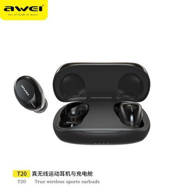 Awei T20 Touch Control Earbuds Tws Bluetooth 5.0 Hifi Sound True Wireless Earbuds (Imported) - Bluetooth Earbud