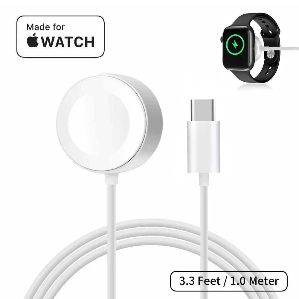 USB C Watch Charger Cable Compatible for Apple iWatch Series SE 7/6/5/4/3/2/1 38mm/40mm/42mm/44mm - Type C 1M SMART WATCH