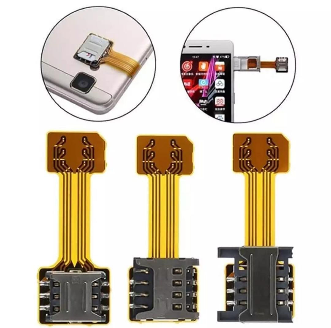 SIM Extender For All all Hybrid slot Phone to Use 2 SIM And Micro SD Card At a time -Yellow