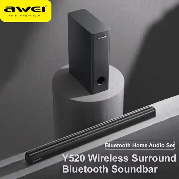 Awei Y520 Wireless Bluetooth Soundbar With Subwoofer For Your Digital HomeTheatre Sound Systems SPEAKER