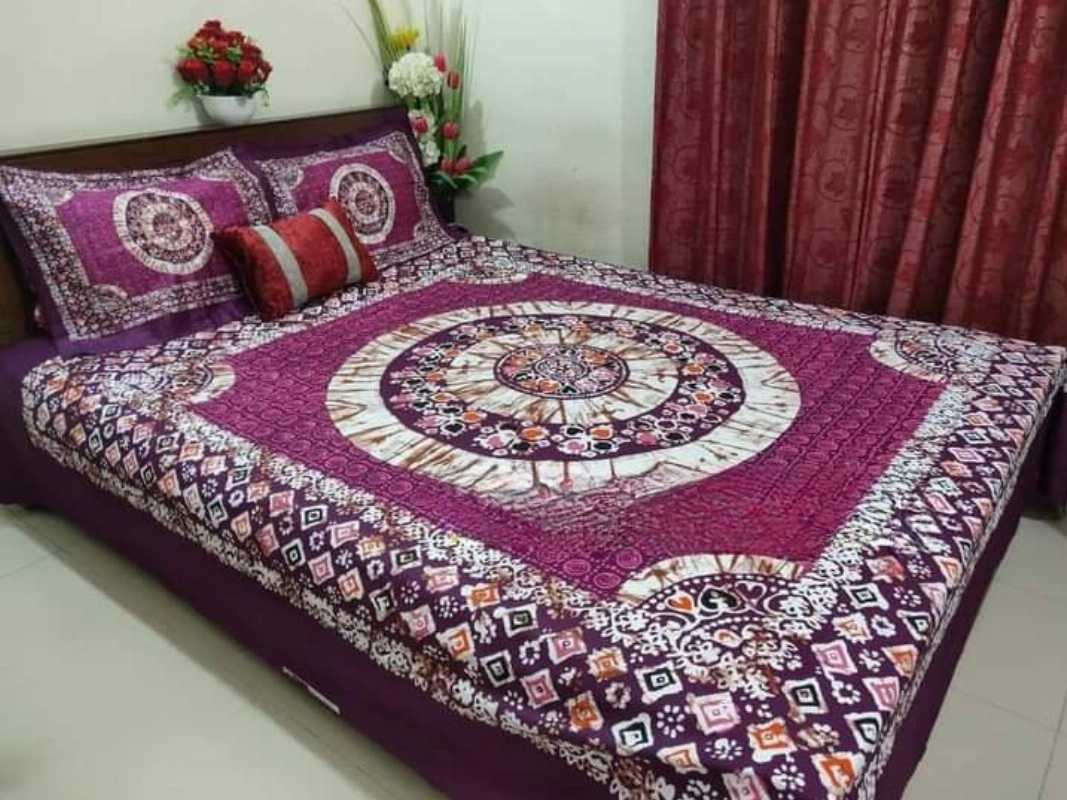 Dark Purple Color King Size Bed Sheet