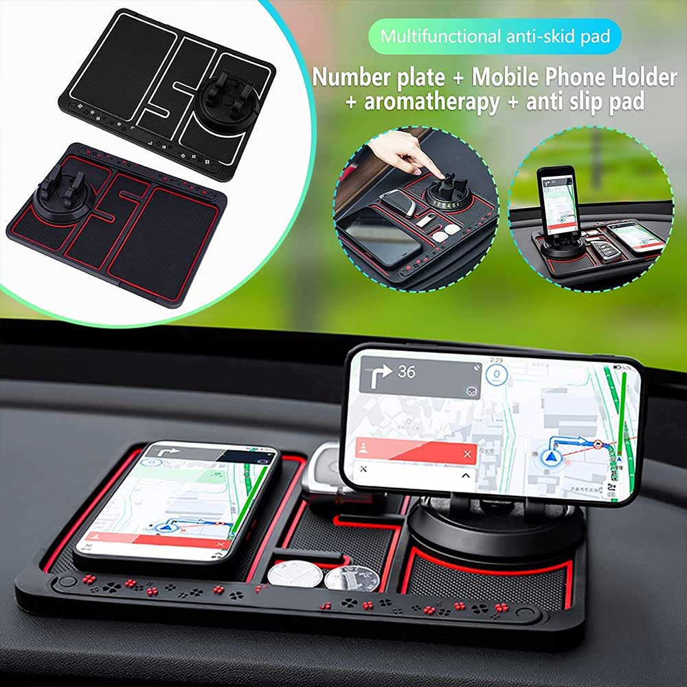 Non-Slip Phone Pad for 4-in-1 Car Multifunctional Mobile Holder, Parking number Perfume and mobile mat