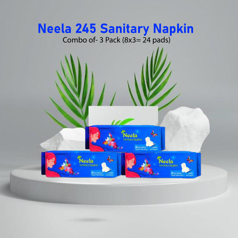 Neela 245 Sanitary Napkin Combo of- 3 Pack (8x3= 24 pads)