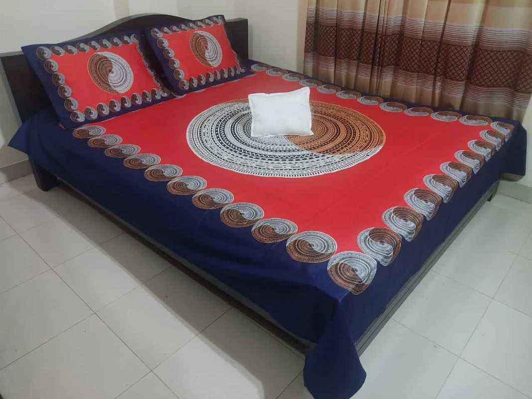 Red Color Cotton Bed Sheet Set