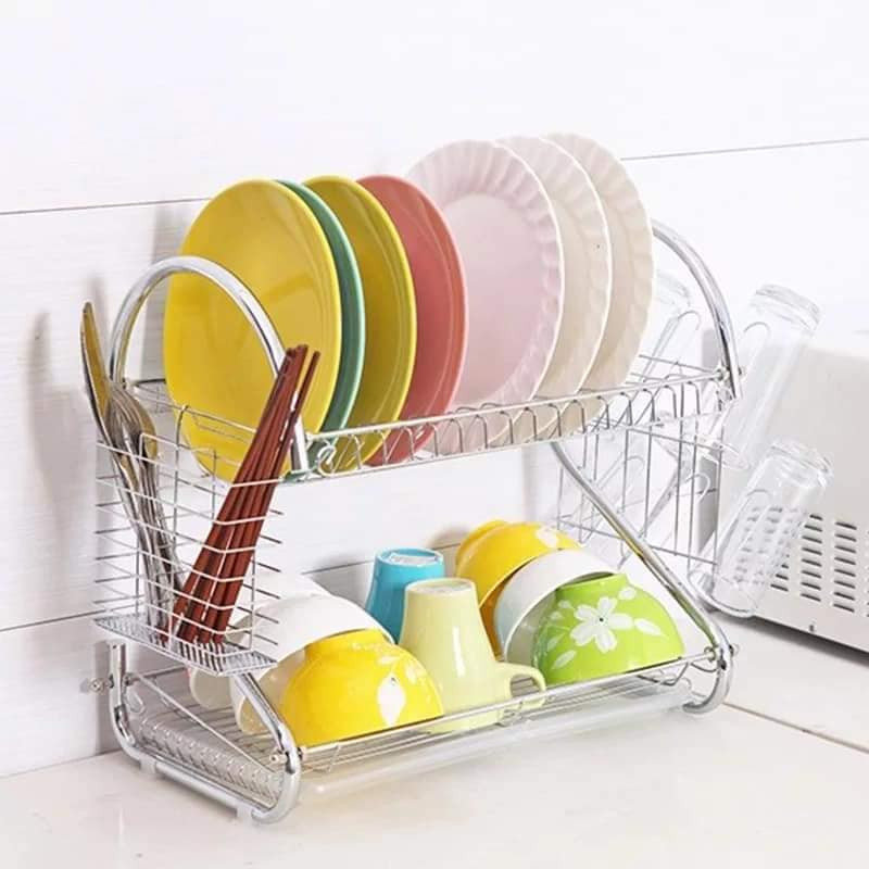 Dish Drainer Kitchen Rack 2 Layer