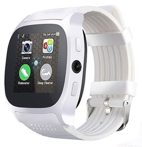 T8 SIM, Camera, Memory Supported T8 Calling Smart Watch-White Color