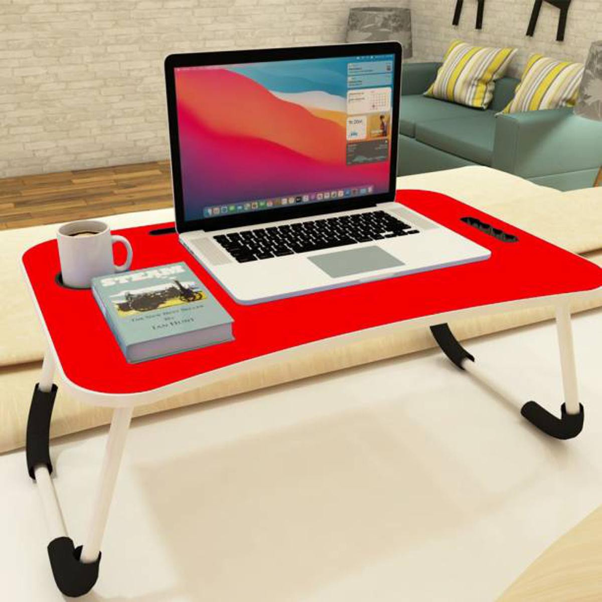 Laptop Desk Foldable Bed Table Portable Multi-Function Laptop Bed Tray Table with Storage Drawer and Cup Slot, Notebook Stand - Laptop Table