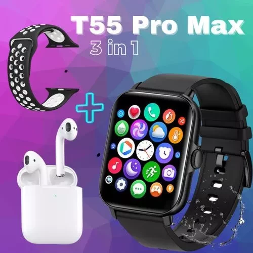 T55 Pro Max Smart Watch with free Earbud