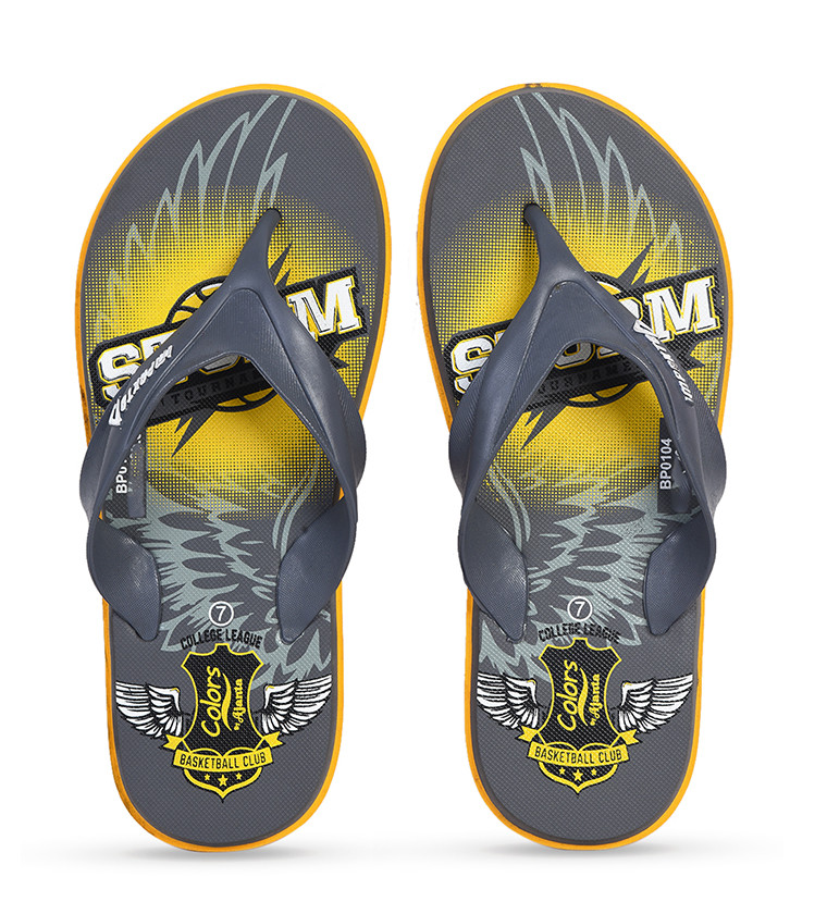 Ajanta Impakto Men's Flip Flops - Grey/Yellow