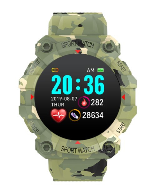 "FD68S Heart Rate Blood Pressure Bluetooth Fitness & Sport Smartwatch-Army Color-Men/Women "