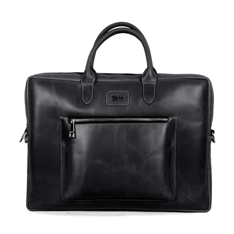 Black Leather Laptop Bag SB-LB447