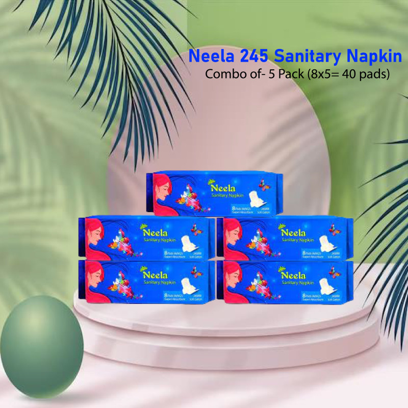 Neela 245 Sanitary Napkin Combo of- 5 Pack (8x5= 40 pads)