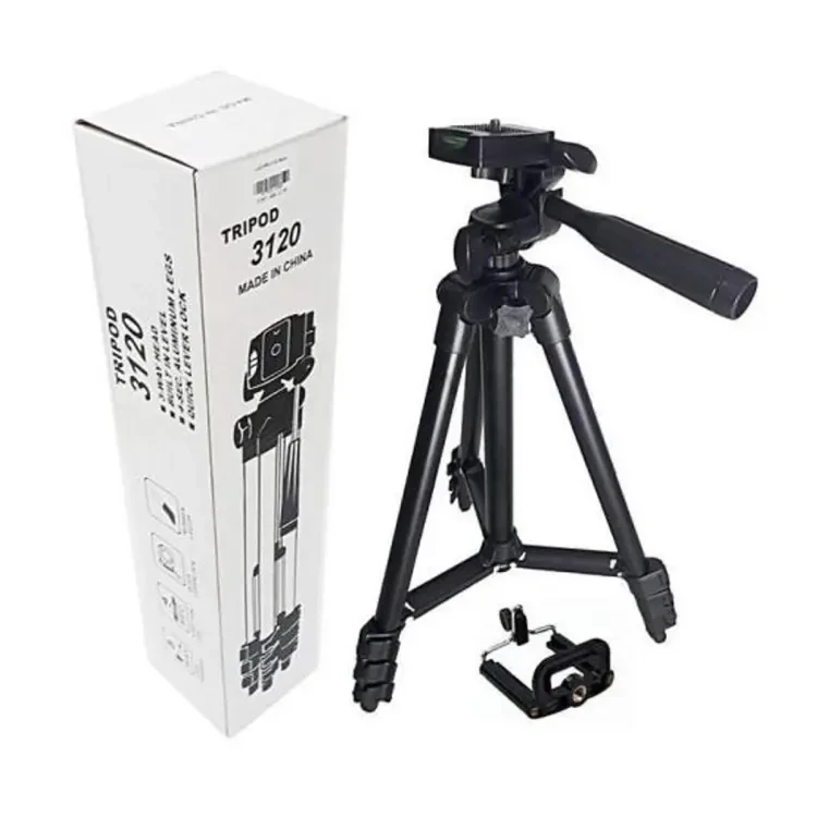 "Tripod 3120 Camera Stand With Phone Holder Clip "