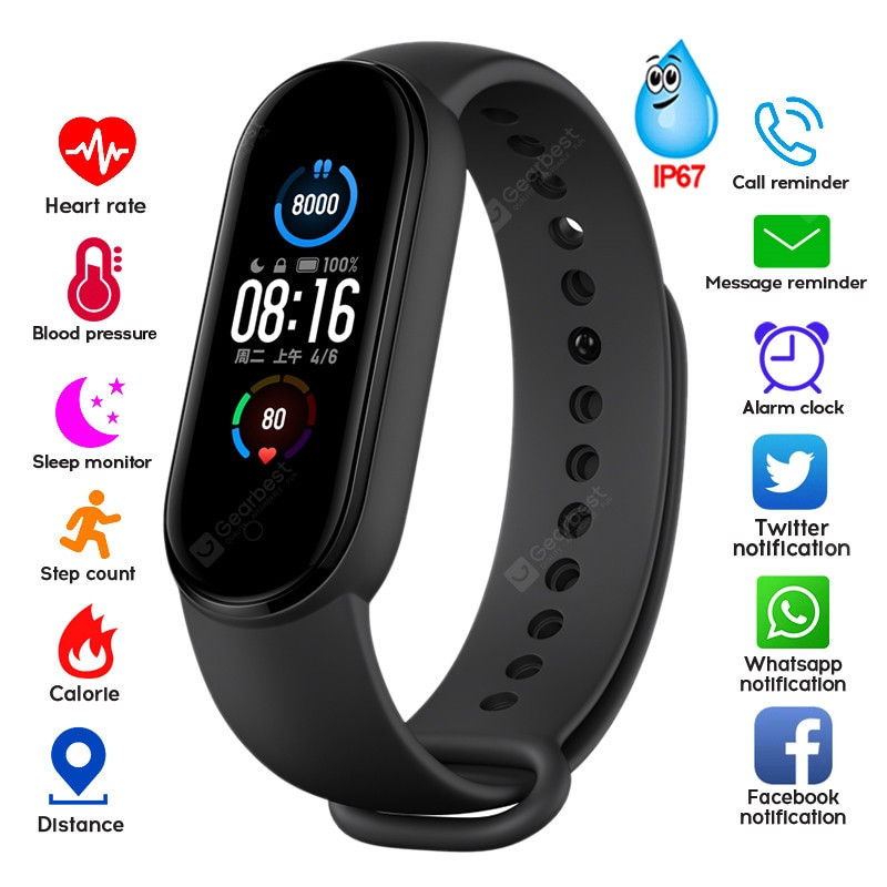 M5 Smart Watch Sports Band Heart Rate Fitness Tracker Waterproof Bracelet