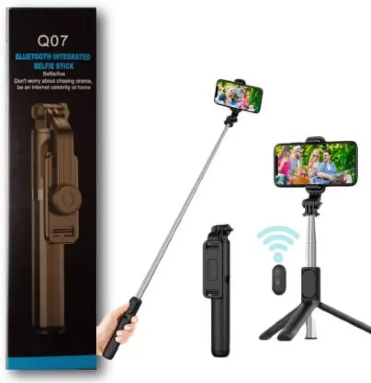 Q07 Bluetooth Integrated Selfie Stick and Bluetooth Remote Control - Selfie Stick