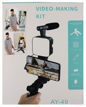 AY-49 Video Making Tripod Kit with Mic